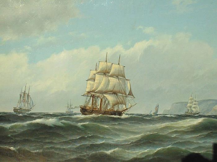 Carl Bille Shipping off the Norwegian Coast Spain oil painting art